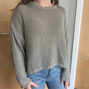 Green loose knit sweater